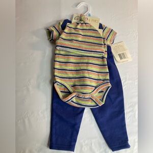 Millie & Myles Baby 3 Pc Blue Striped Boy Set  Size 0-3 Months NWT
